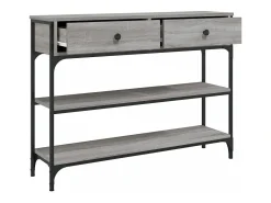 Mesa consola 100x25x75 cm derivados de madeira cinzento sonoma