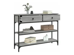 Mesa consola 100x25x75 cm derivados de madeira cinzento sonoma