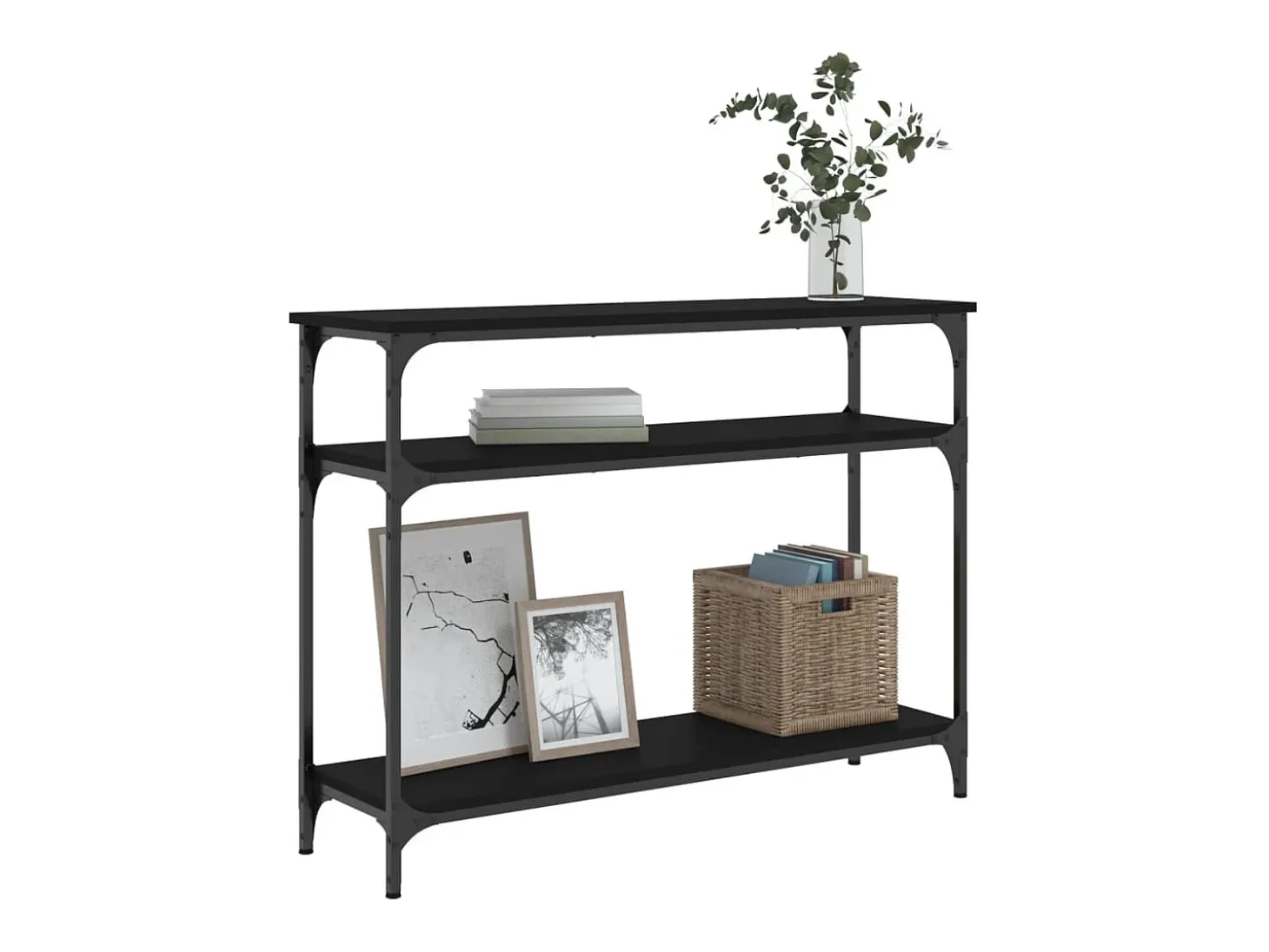 Mesa consola 100x29x75 cm derivados de madeira preto PT795332