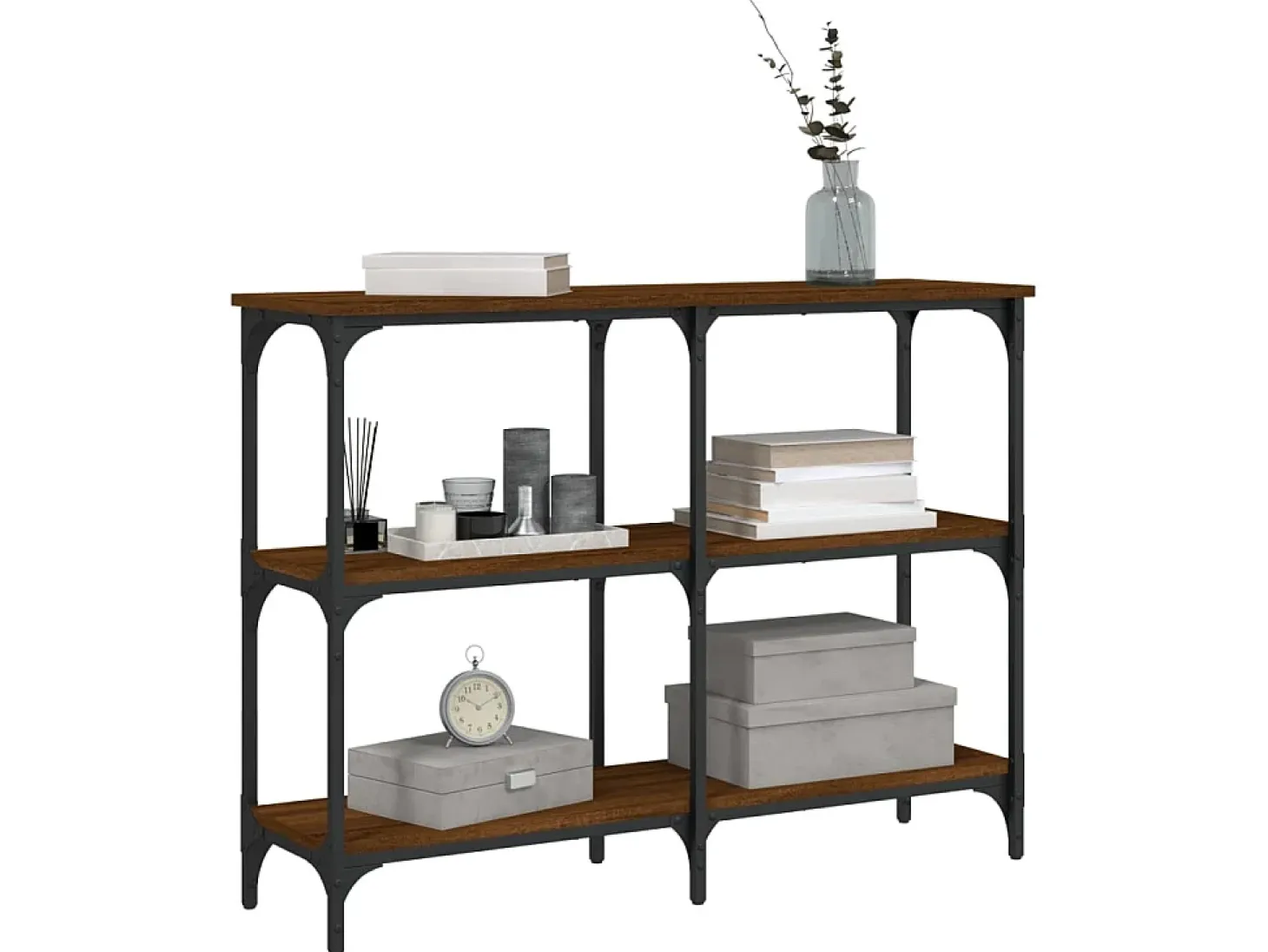 Mesa consola 100x29x75 cm derivados madeira carvalho castanho PT437125