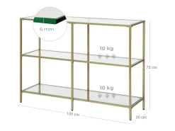 Mesa Consola 100x30x73 cm Dourado