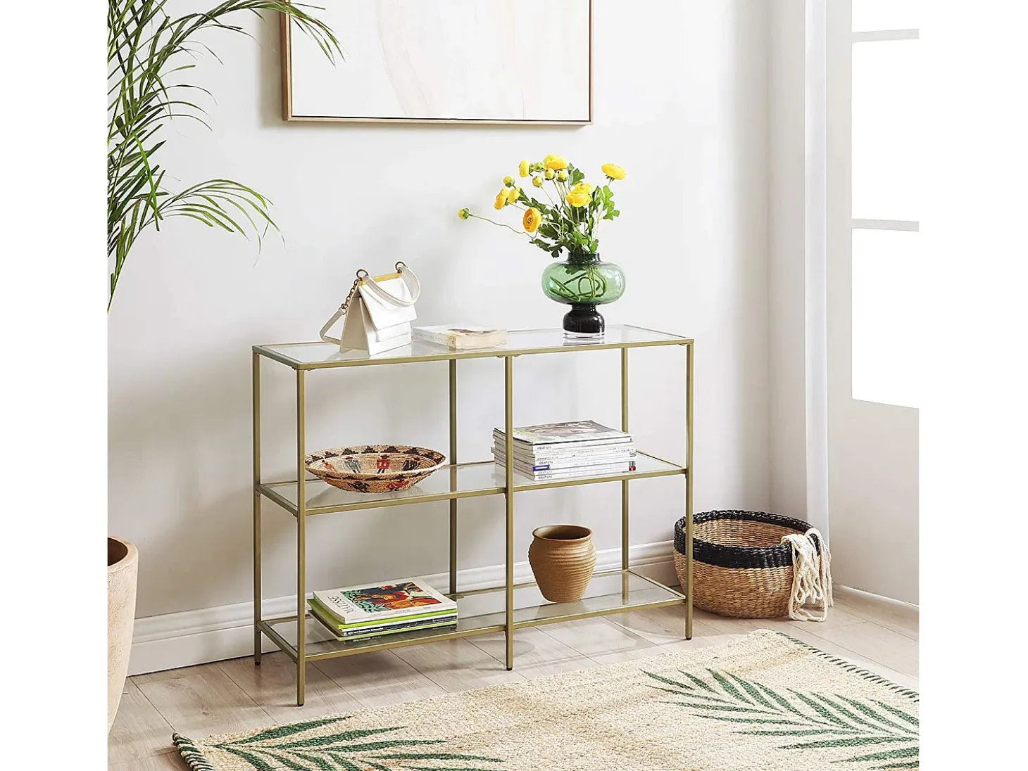 Mesa Consola 100x30x73 cm Dourado