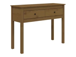 Mesa consola 100x35x75 cm madeira de pinho maciça castanho mel PT438865