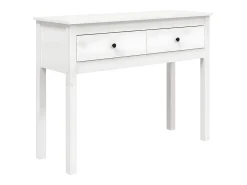 Mesa consola 100x35x75 cm pinho maciço branco PT729171