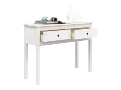 Mesa consola 100x35x75 cm pinho maciço branco PT729171