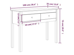 Mesa consola 100x35x75 cm pinho maciço branco