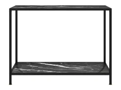 Mesa consola 100x35x75 cm vidro temperado preto PT908348
