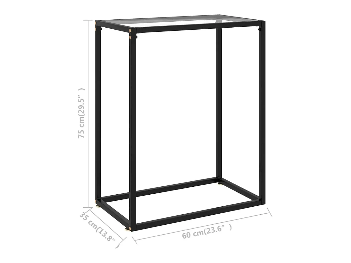 Mesa consola 60x35x75 cm vidro temperado transparente