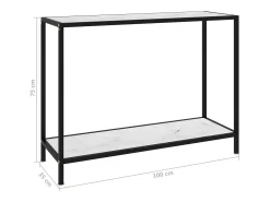 Mesa consola 100x35x75 cm vidro temperado branco