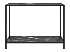 Mesa consola 100x35x75 cm vidro temperado preto