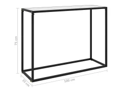 Mesa consola 100x35x75 cm vidro temperado branco