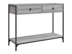 Mesa consola 100x34,5x75cm derivados de madeira cinzento sonoma