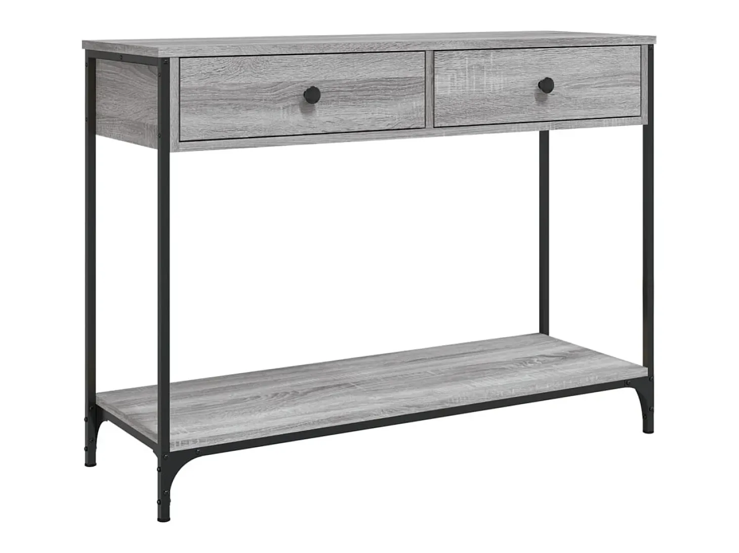 Mesa consola 100x34,5x75cm derivados de madeira cinzento sonoma