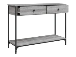 Mesa consola 100x34,5x75cm derivados de madeira cinzento sonoma