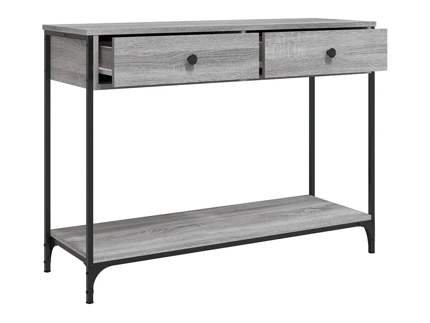 Mesa consola 100x34,5x75cm derivados de madeira cinzento sonoma