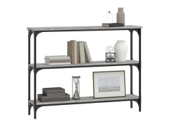 Mesa consola 100x22,5x75cm derivados de madeira cinzento sonoma PT893361