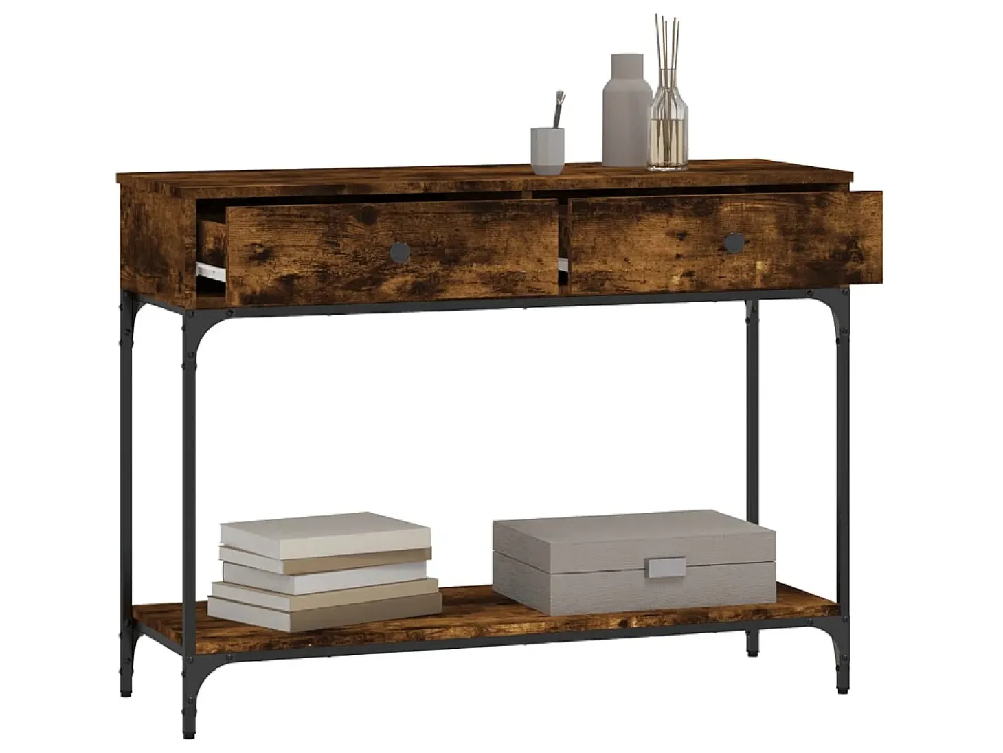 Mesa consola 100x34,5x75cm derivados de madeira carvalho fumado PT237193