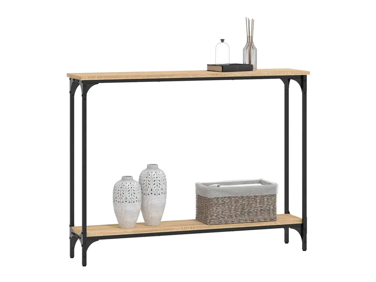 Mesa consola 100x22,5x75cm derivados de madeira carvalho sonoma PT997488
