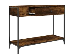 Mesa consola 100x34,5x75cm derivados de madeira carvalho fumado PT200389