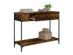 Mesa consola 100x34,5x75cm derivados de madeira carvalho fumado PT200389