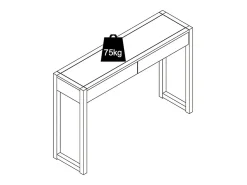 Mesa console com 2 gavetas em cor natural - NELIZAR