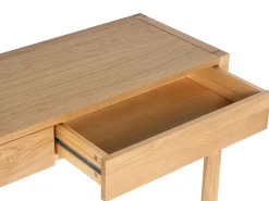 Mesa console com 2 gavetas em cor natural - NELIZAR