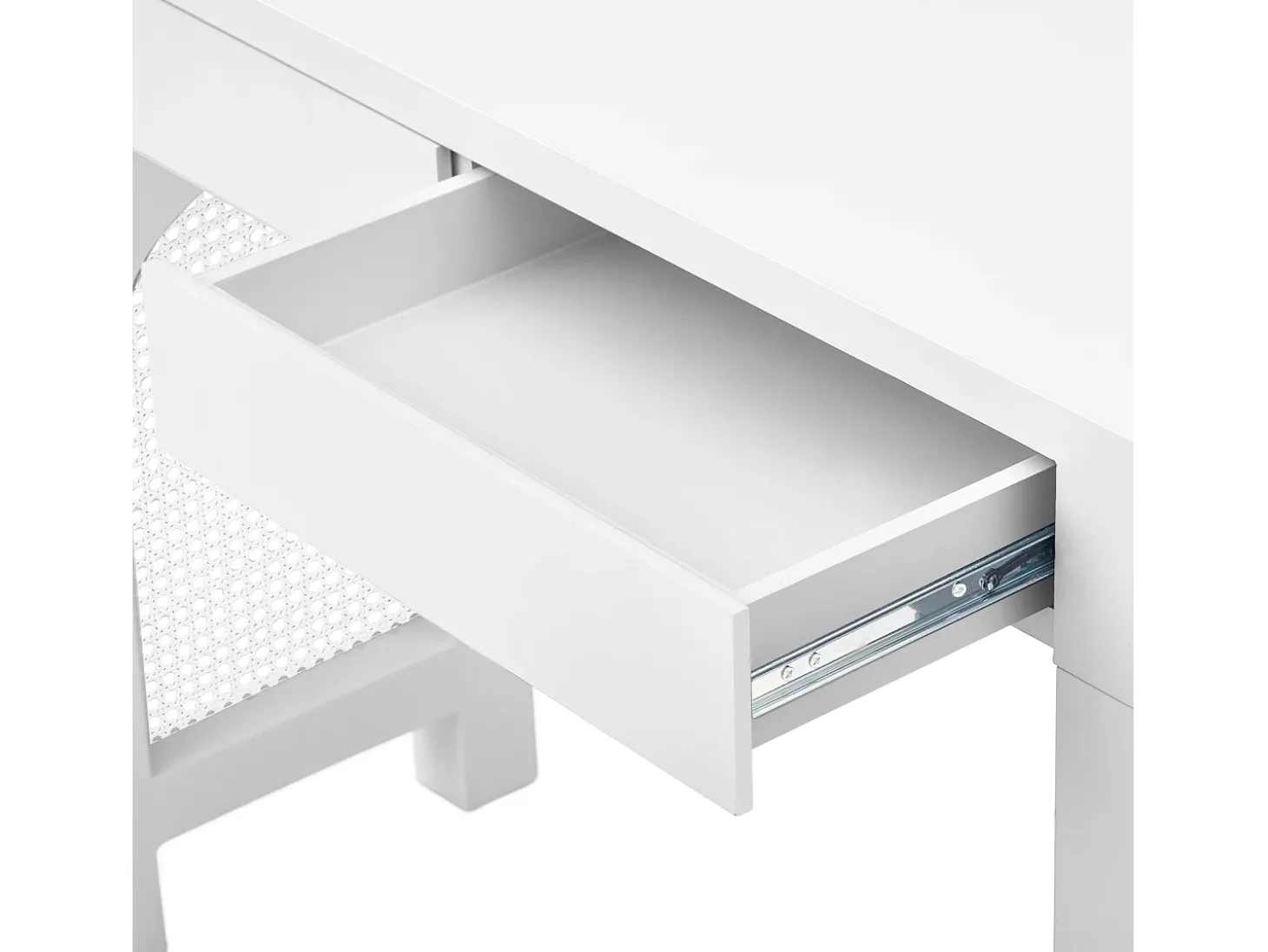 Mesa console 120x35,5x76,5cm - con 2 gavetas - con tomada de corrente - MDF - Branco
