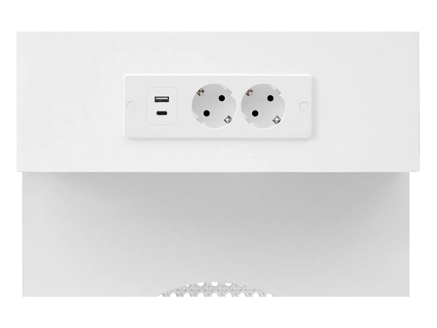 Mesa console 120x35,5x76,5cm - con 2 gavetas - con tomada de corrente - MDF - Branco