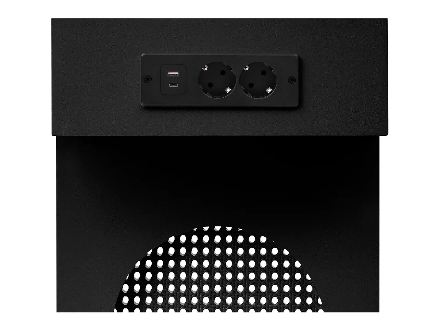 Mesa console 120x35,5x76,5cm - con 2 gavetas - con tomada de corrente - MDF - Preto