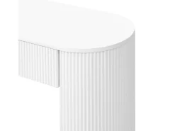 Mesa console 120x33x76cm - con 2 gavetas - Cantos arredondados - MDF - Branco