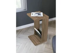 Mesa de apoio - A70cm x L40cm x P35cm nogueira e cinza antracite -Trébol