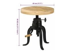 Mesa de apoio 45 x (45-62) cm madeira mangueira e ferro fundido