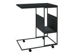 Mesa de apoio c/ rodas 55x36x63,5 cm derivados de madeira preto