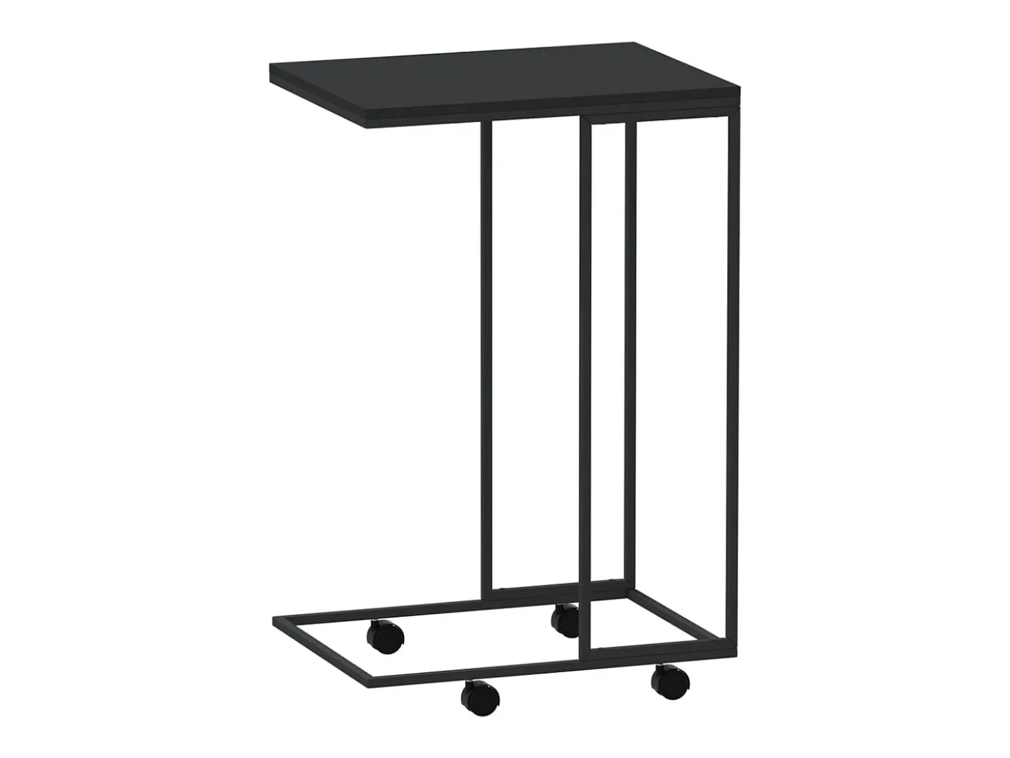 Mesa de apoio c/ rodas 40x30x63,5cm derivados de madeira preta PT394404