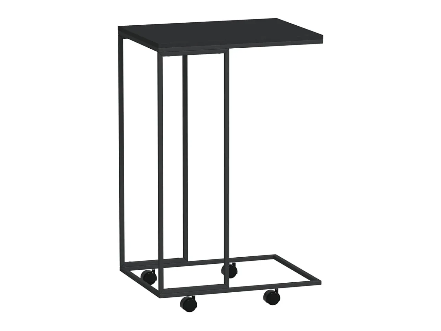 Mesa de apoio c/ rodas 40x30x63,5cm derivados de madeira preta PT394404