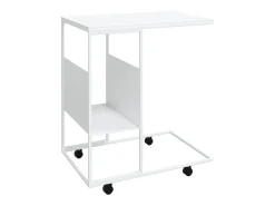 Mesa de apoio c/ rodas 55x36x63,5cm derivados de madeira branco PT428296