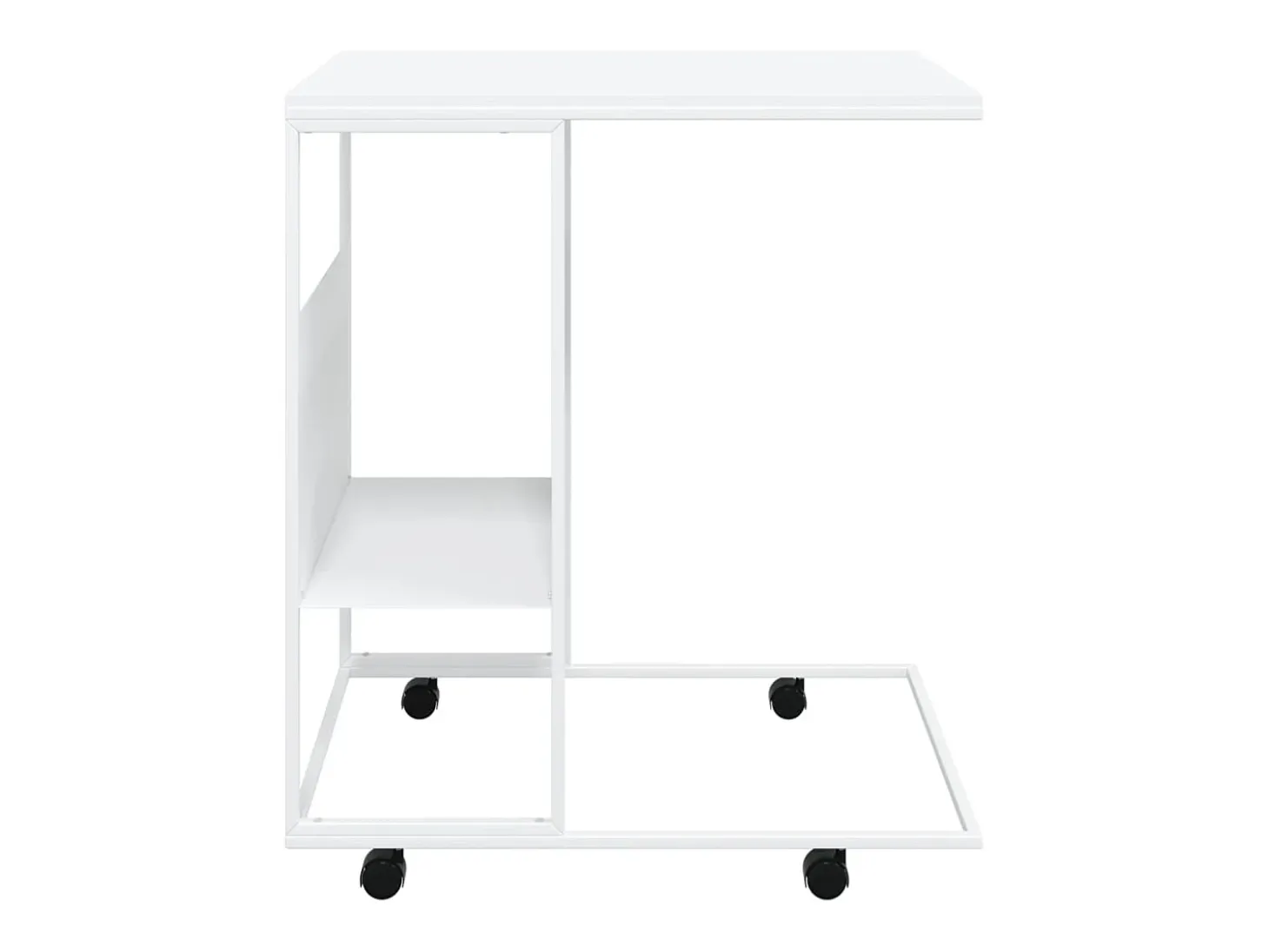 Mesa de apoio c/ rodas 55x36x63,5cm derivados de madeira branco PT428296