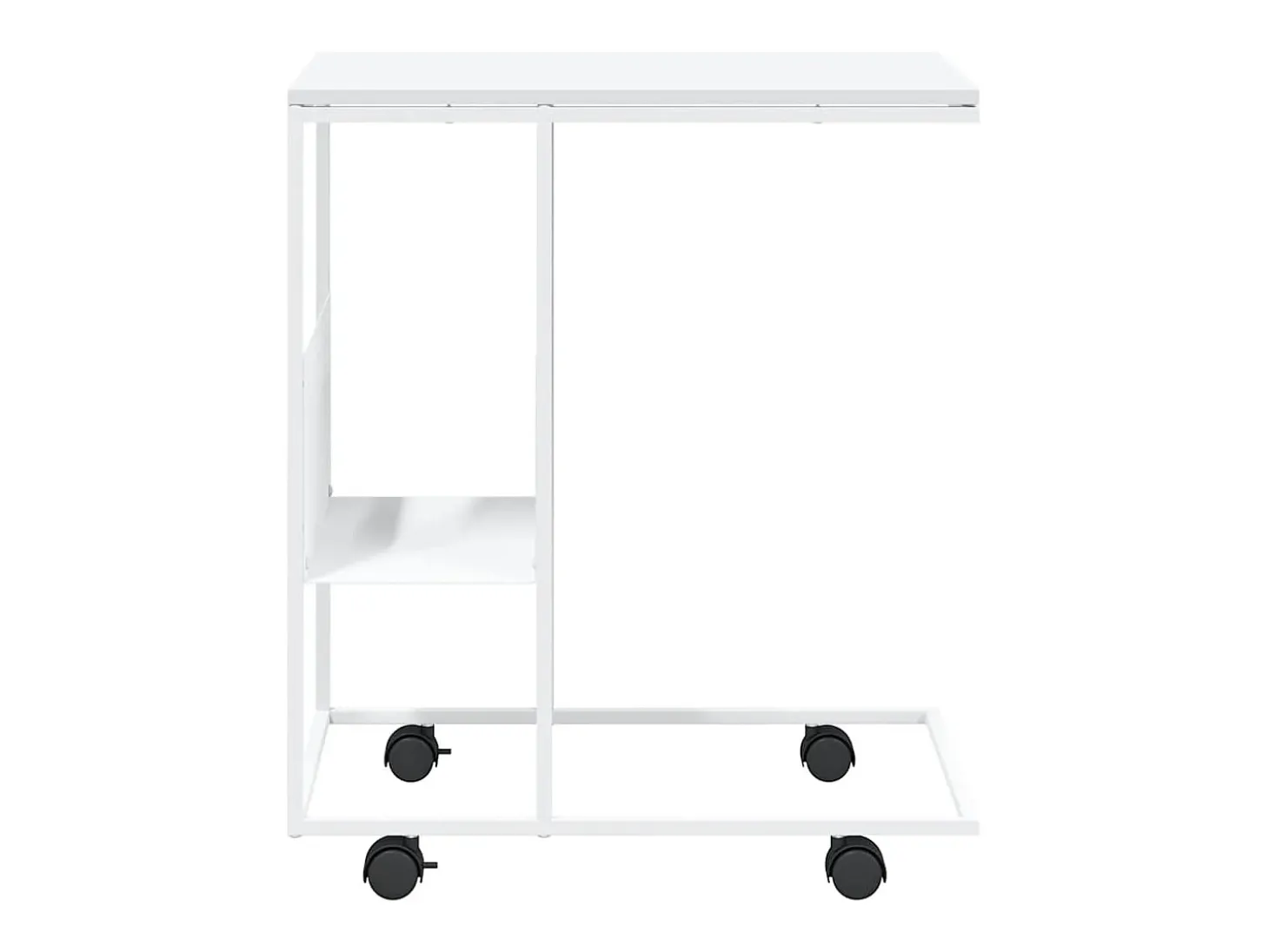 Mesa de apoio c/ rodas 55x36x63,5cm derivados de madeira branco