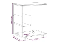 Mesa de apoio c/ rodas 55x36x63,5cm derivados de madeira branco