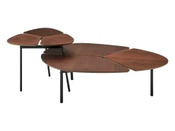 Mesa de apoio com 1 prateleira em castanho pinho