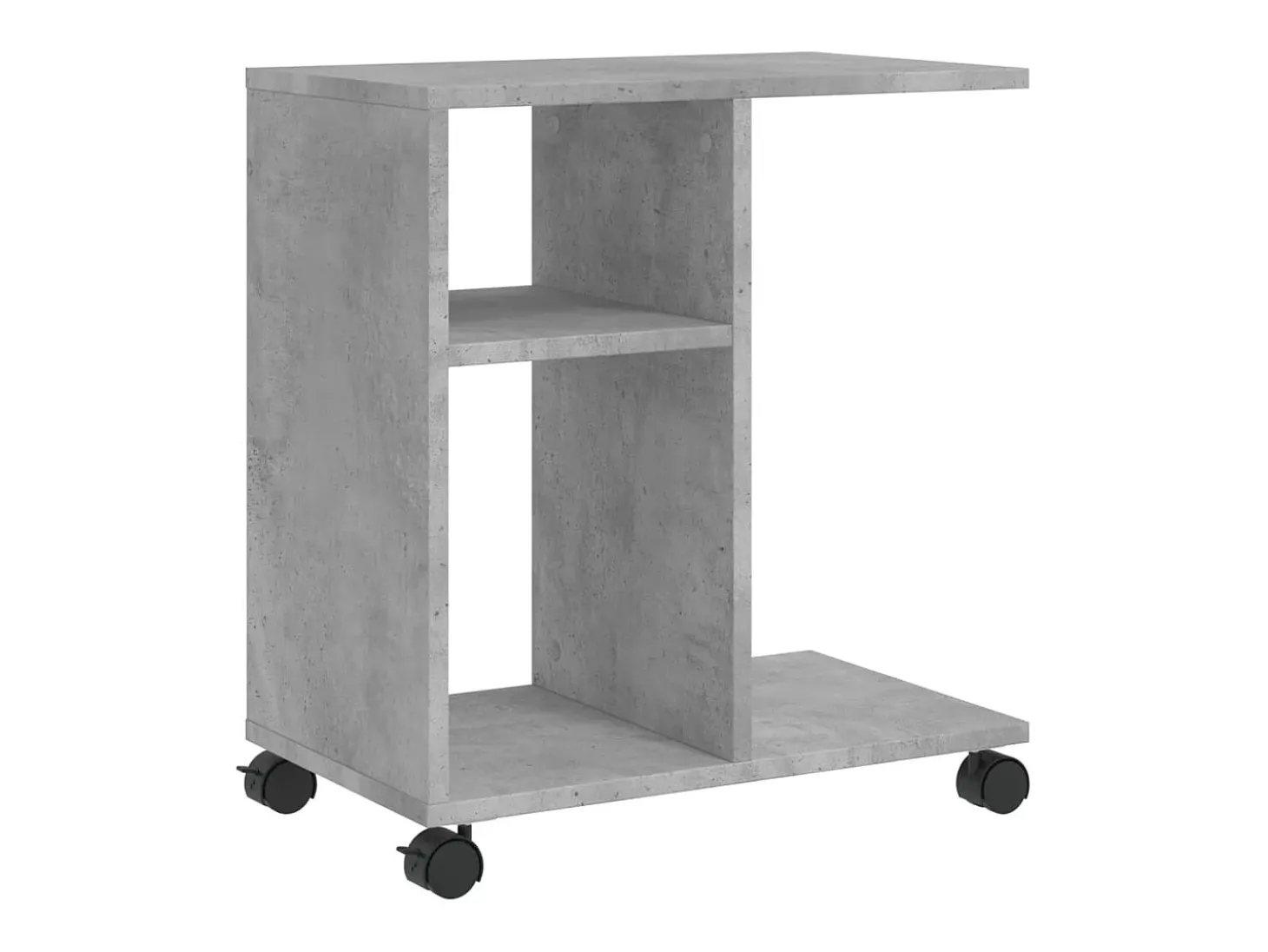 Mesa de apoio com rodas derivados de madeira cinzento cimento PT649958