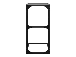 Mesa de apoio com vidro preto 40x30x61,5 cm aço PT263706