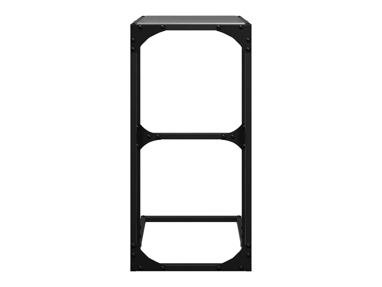 Mesa de apoio com vidro preto 40x30x61,5 cm aço PT263706