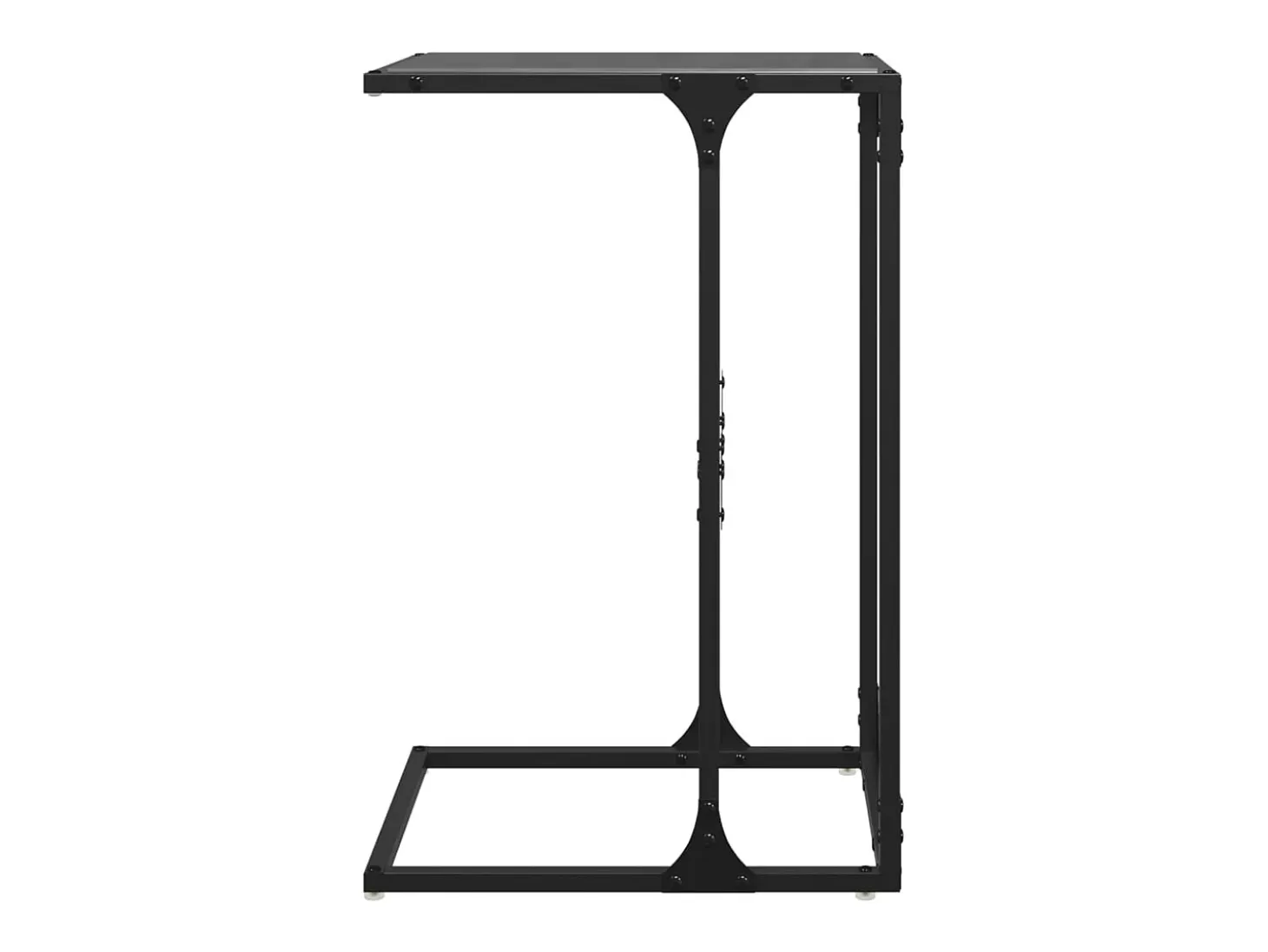Mesa de apoio com vidro preto 40x30x61,5 cm aço PT263706