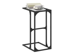Mesa de apoio com vidro transparente 40x30x61,5 cm aço PT699792