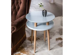 Mesa de apoio de dois níveis dimensões 45 cm x altura 61 cm Ufo Verde Sálvia