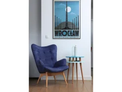 Mesa de apoio de dois níveis dimensões 45 cm x altura 61 cm Ufo Verde Sálvia