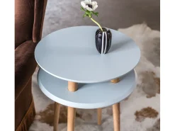 Mesa de apoio de dois níveis dimensões 45 cm x altura 61 cm Ufo Branco Giz