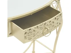 Mesa de apoio de estilo francês metal 82x39x76 cm dourado