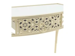 Mesa de apoio de estilo francês metal 82x39x76 cm dourado